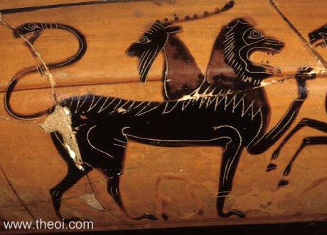 Chimera | Attic black figure vase painting