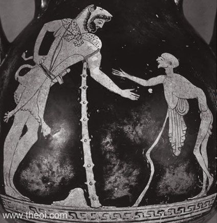 Heracles and Geras, Athenian red-figure pelike C5th B.C., National Etruscan Museum, Rome