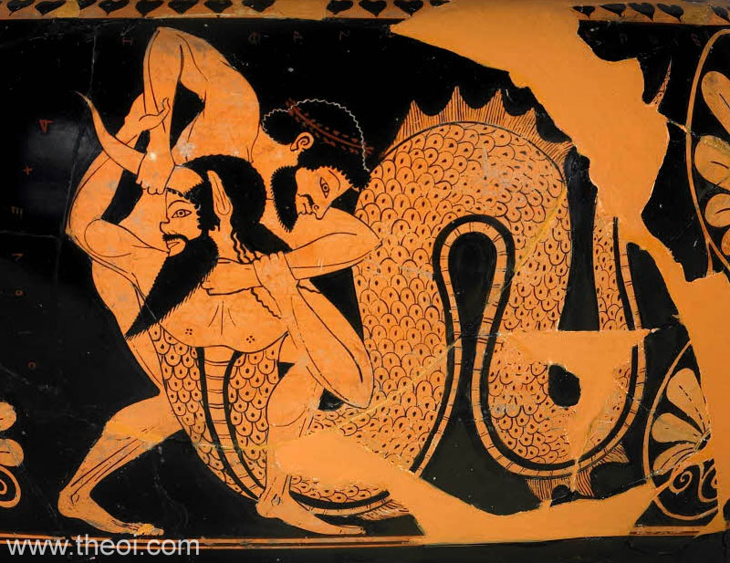Heracles & Achelous | Attic red figure vase painting